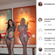 Kendall, Kourtney, and Khloe in front of a pair of Barbara Kruger pieces